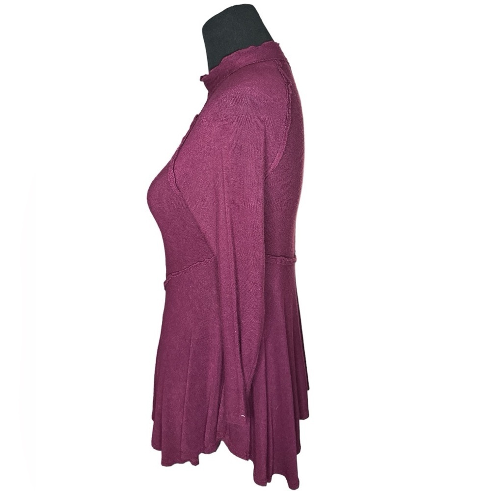 Free People Mock Turtleneck Asymmetrical Tunic Top - Picture 2 of 6